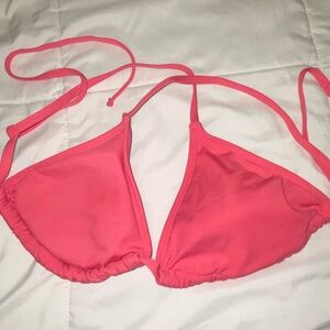 Shade & Shore Pink Racerback Triangle Bikini Top size M